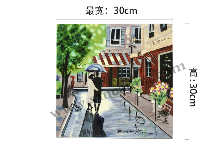 三彩瓷板畫(huà)街景系列尺寸