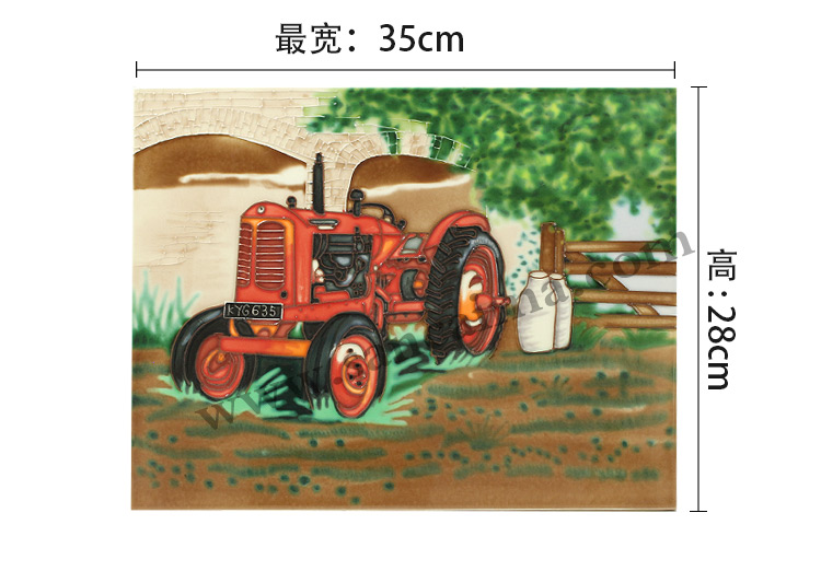 三彩瓷板畫農(nóng)場(chǎng)機(jī)械系列 三彩瓷板畫農(nóng)場(chǎng)機(jī)械系列