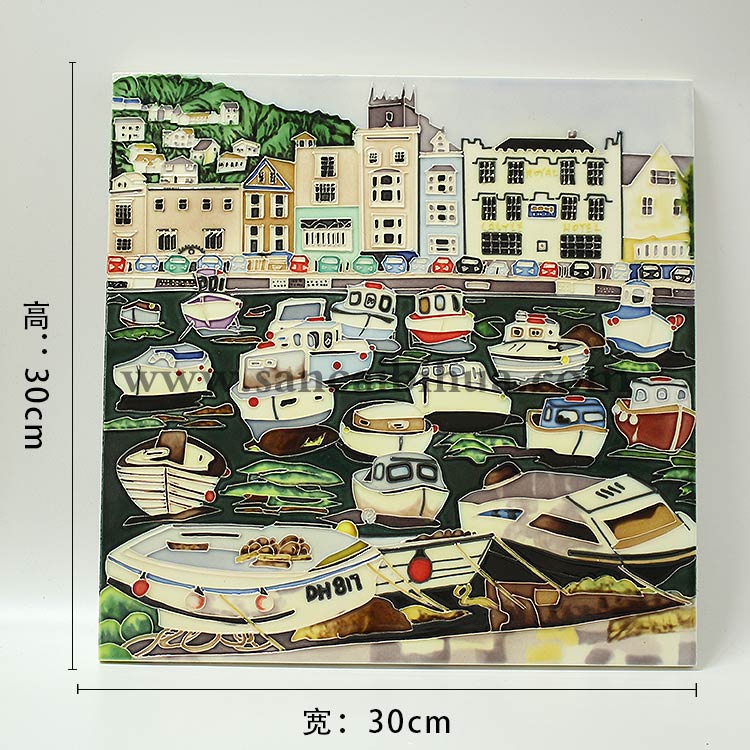 西洋風(fēng)景三彩瓷板畫(huà) 西洋風(fēng)景三彩瓷板畫(huà)